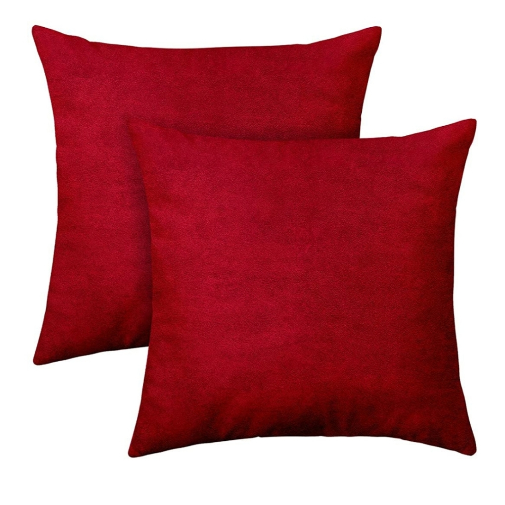 🆕Set of 2 Velvet Pillow Covers 18 x 18 inches Red